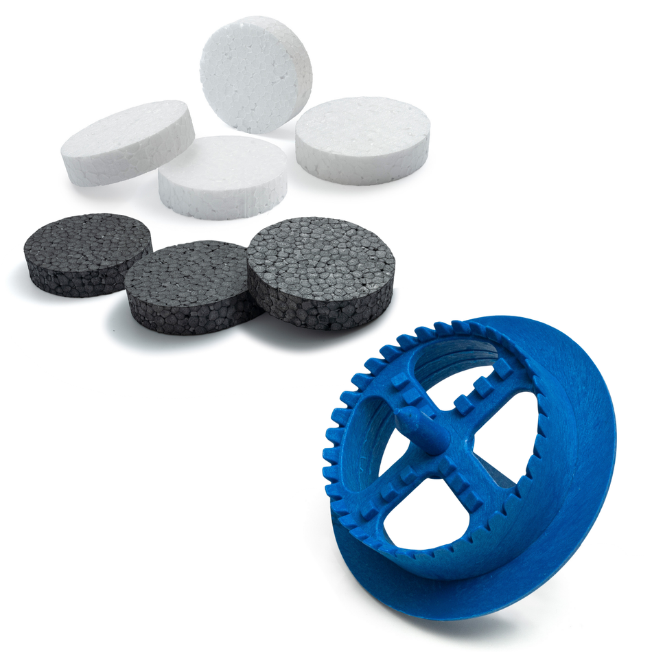 STRÜBER WDVS SET (100 Weiß Styropor Rondelle + 1 Fräser)