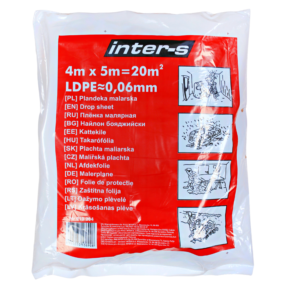 Malerschutzfolie 4x5m / LDPE / 60 my