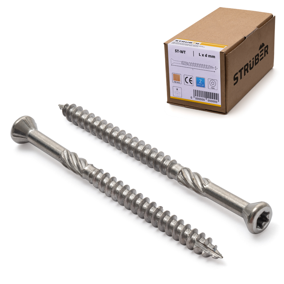 STRÜBER Terrassenschrauben 5 x 70 mm / 200 Stk. - Edelstahl gehärtet C2 - Zier-Senkkopf und Torx-Antrieb