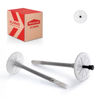 KLIMAS Dämmstoffdübel 10x220mm / 100 Stk. - Tellerdübel aus Nylon mit Kunststoffnagel - Schlagdübel für WDVS - Thermodübel für Styropor EPS