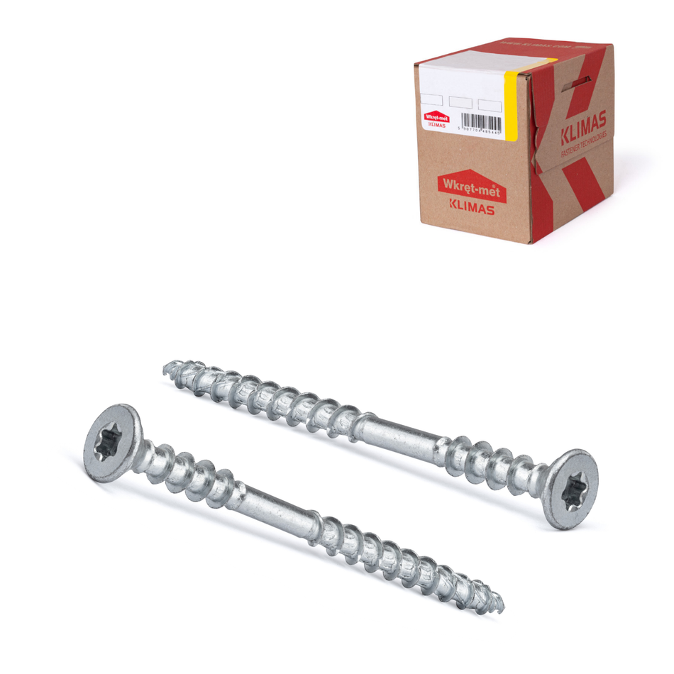 KLIMAS Justierschrauben 6x60 mm / 200 Stk. - Distanzschrauben mit Senkkopf und Torx-Antrieb