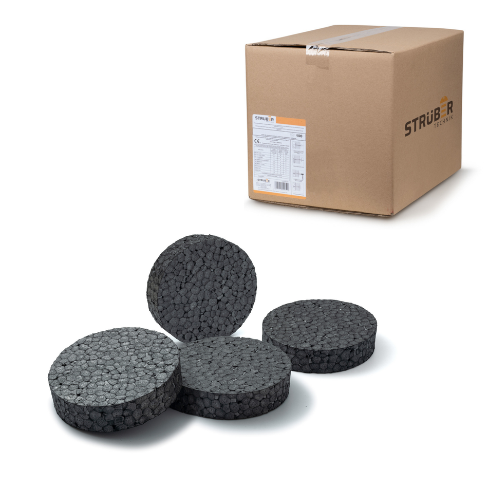 STRÜBER Styropor Rondelle 100 Stk. / Grau - Scheiben für WDVS