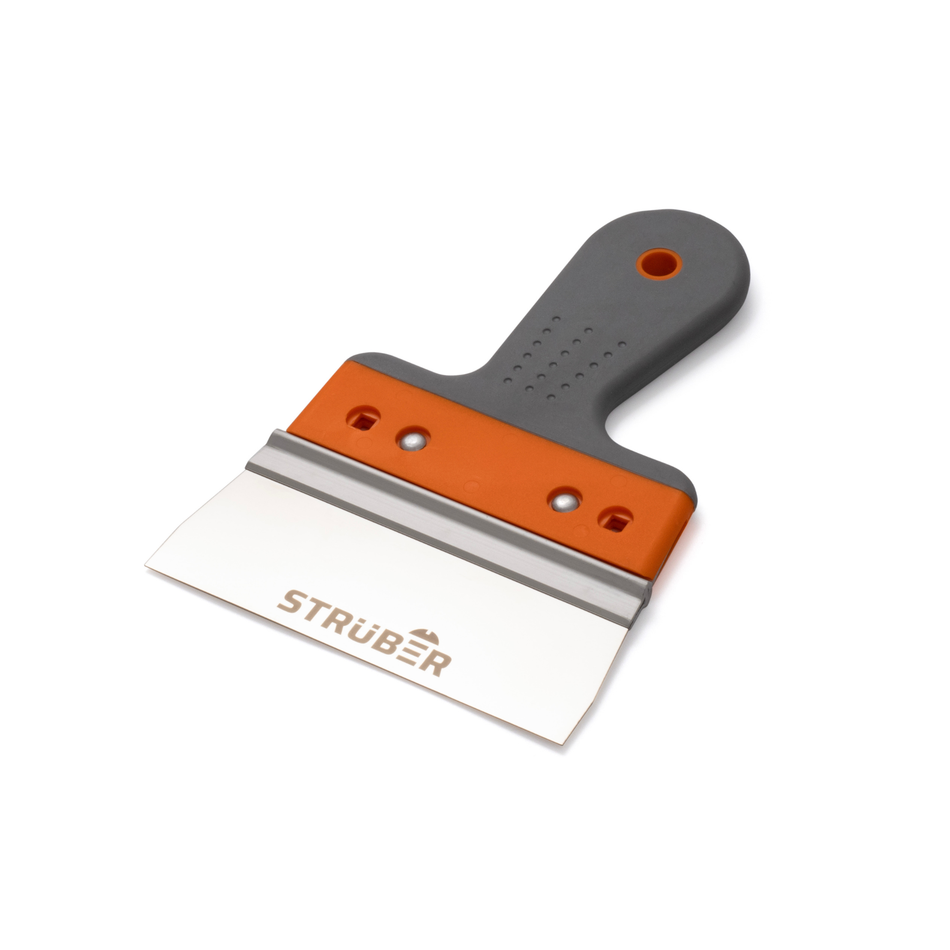 STRÜBER Flächenspachtel 150mm - Fassadenspachtel mit Edelstahlblatt und 2K Softgriff