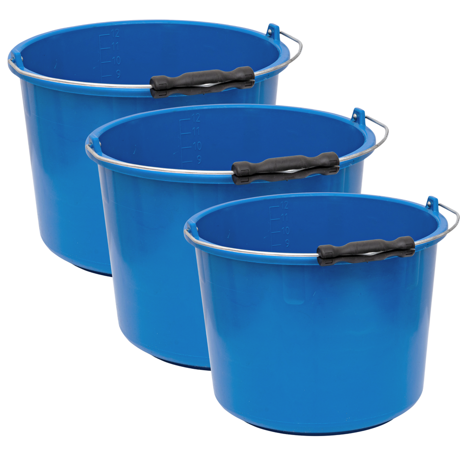 STRÜBER Baueimer blau mit Kunststoffgriff 12 L