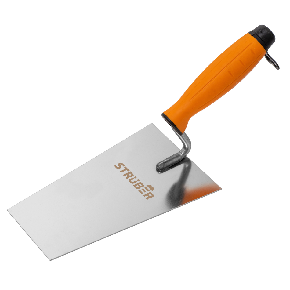 STRÜBER Trapezkelle 180 mm - Maurerkelle mit Edelstahlblatt und 2K Softgriff