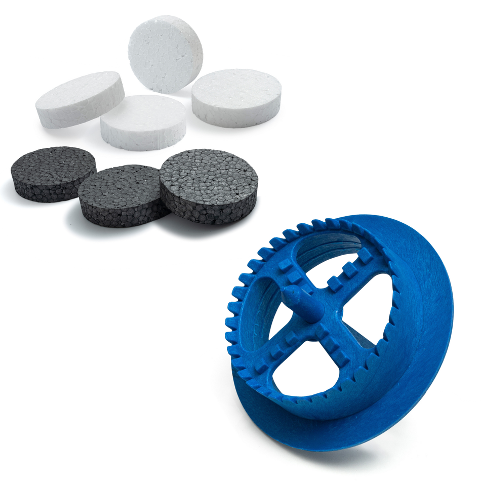 STRÜBER WDVS SET (500 Grau Styropor Rondelle + 1 Fräser)