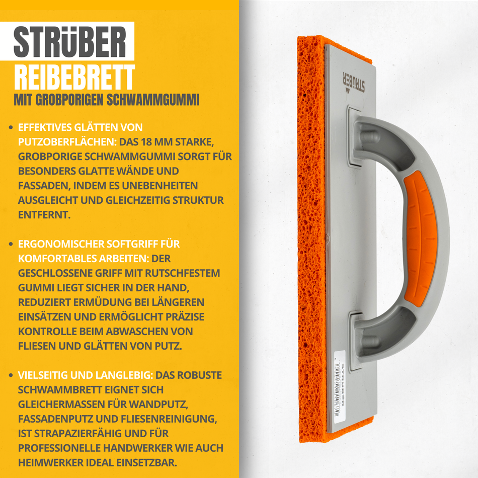 Reibebrett mit grobporigen Schwammgummi