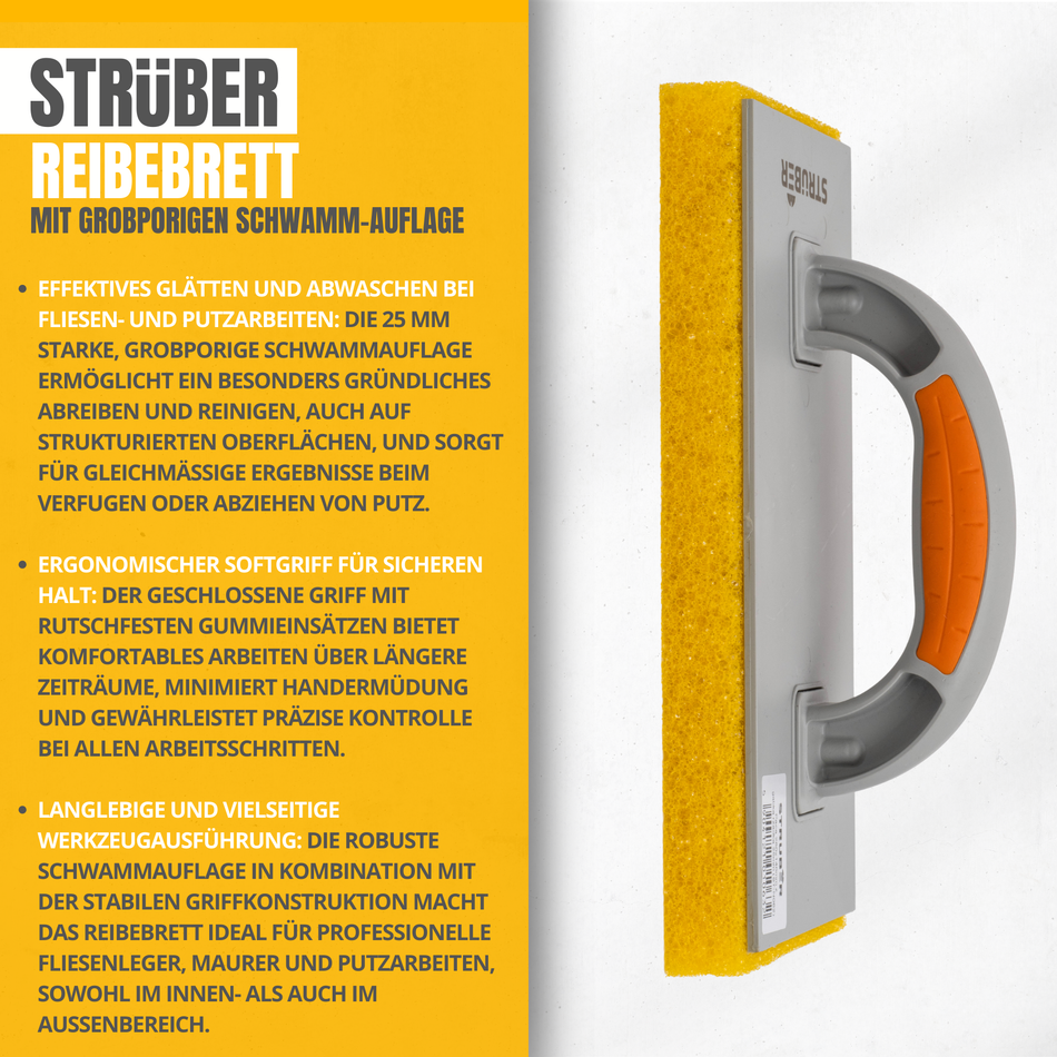 Reibebrett mit grobporigen Schwamm-Auflage