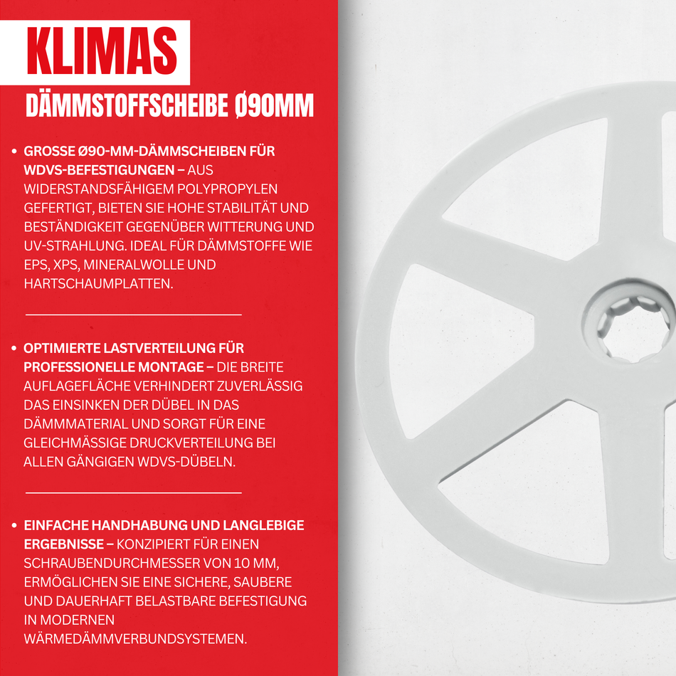 Dämmstoffscheibe Ø90mm - Dübelteller für WDVS