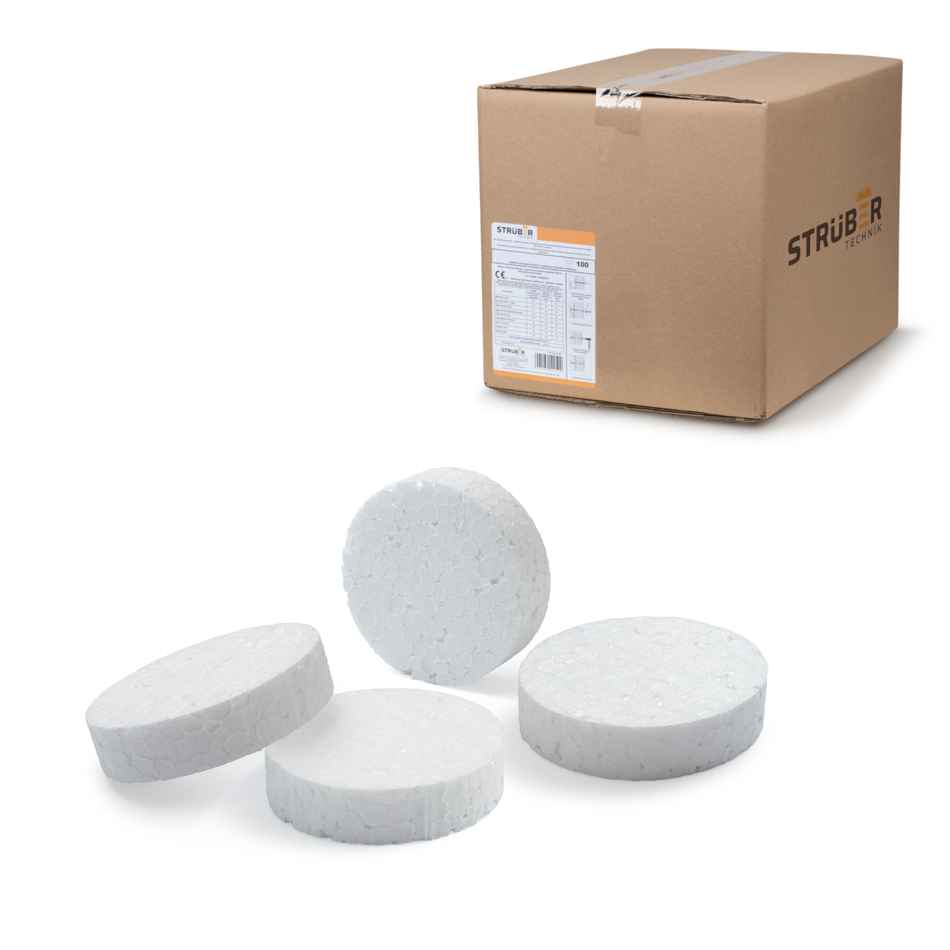 STRÜBER Styropor Rondelle 100 Stk. / Weiß - Scheiben für WDVS