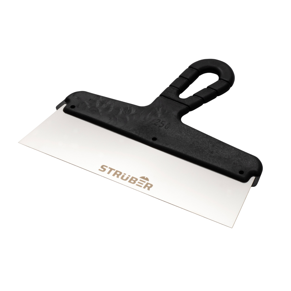 STRÜBER Flächenspachtel 250mm - Fassadenspachtel mit Edelstahlblatt und Kunststoffgriff