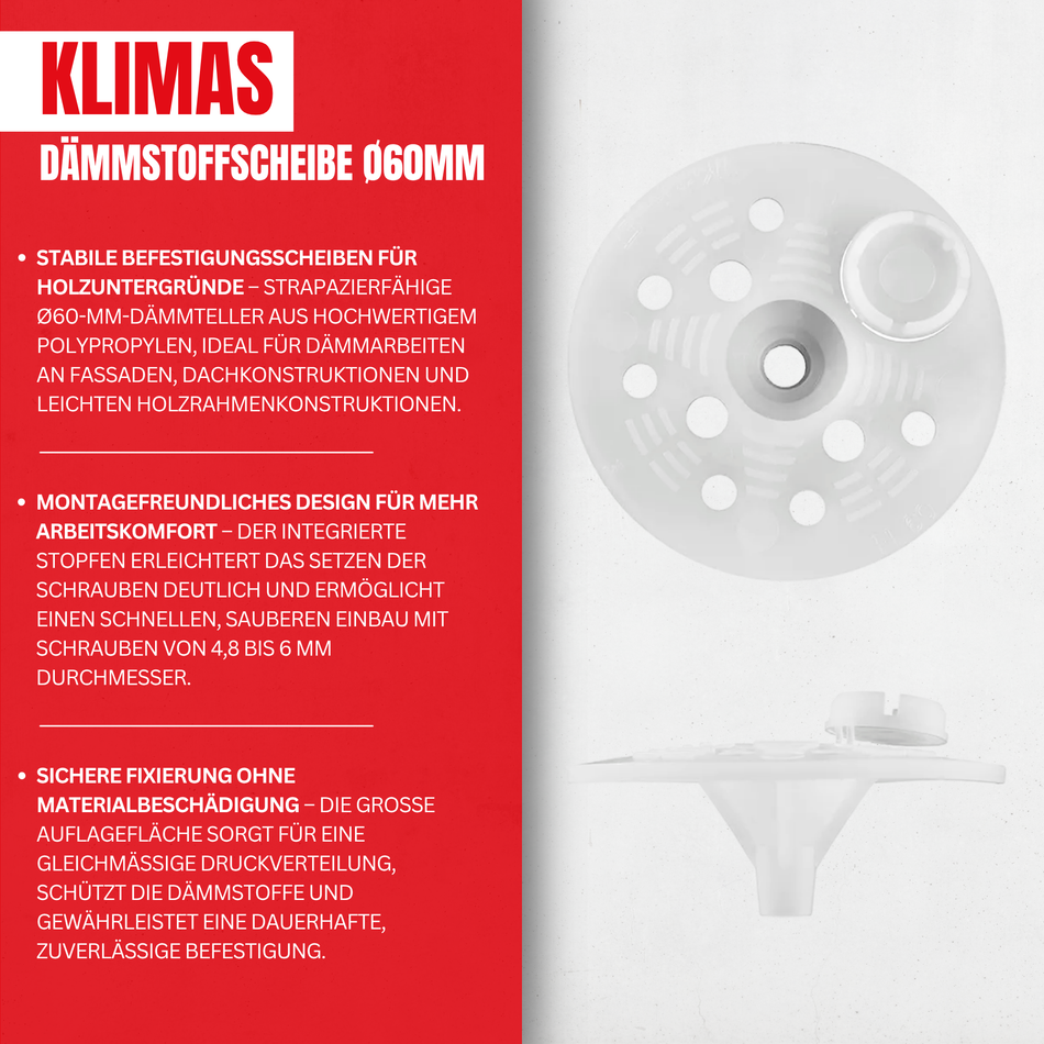 Dämmstoffscheibe Ø60mm - Dübelteller für WDVS