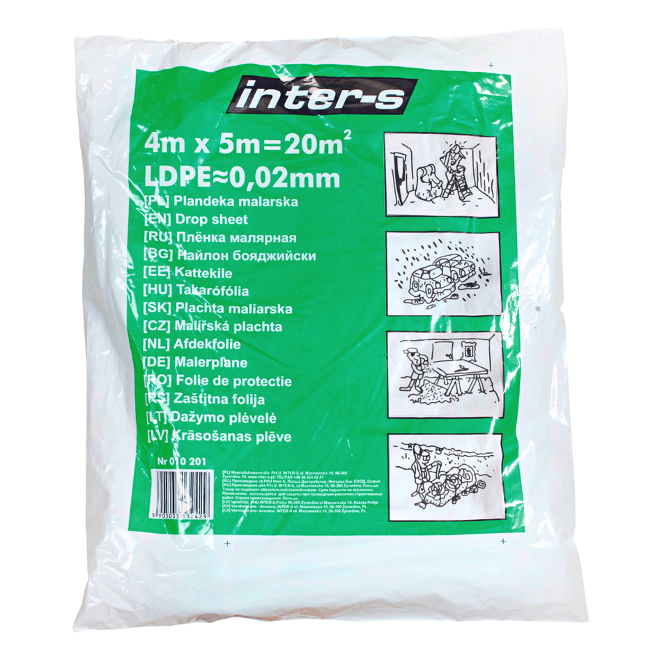 Malerschutzfolie 4x5m / LDPE / 20 my