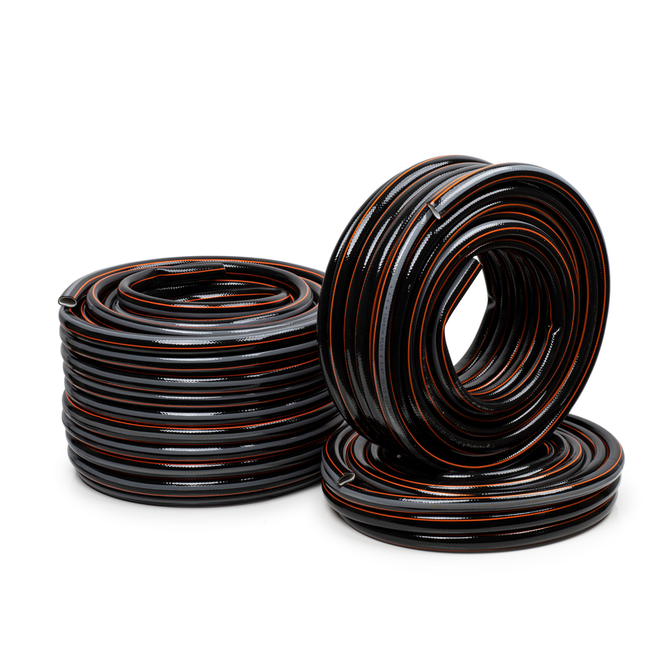 STRÜBER Gartenschlauch 1/2'', 25 m - 4 lagiger Wasserschlauch Carbon - flexibler Bewässerungsschlauch mit Kreuzgewebe