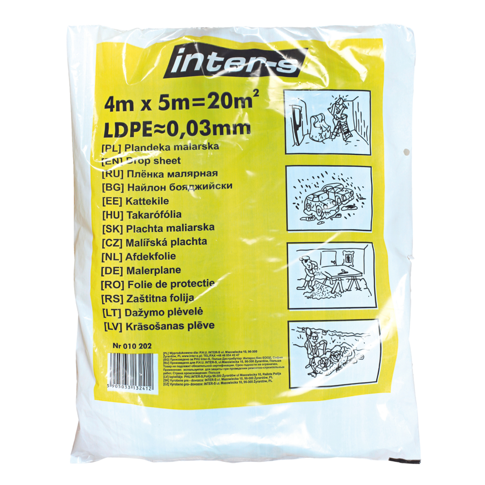 Malerschutzfolie 4x5m / LDPE / 30 my