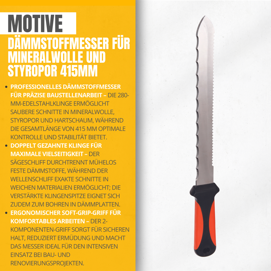 Dämmstoffmesser für Mineralwolle und Styropor 415mm