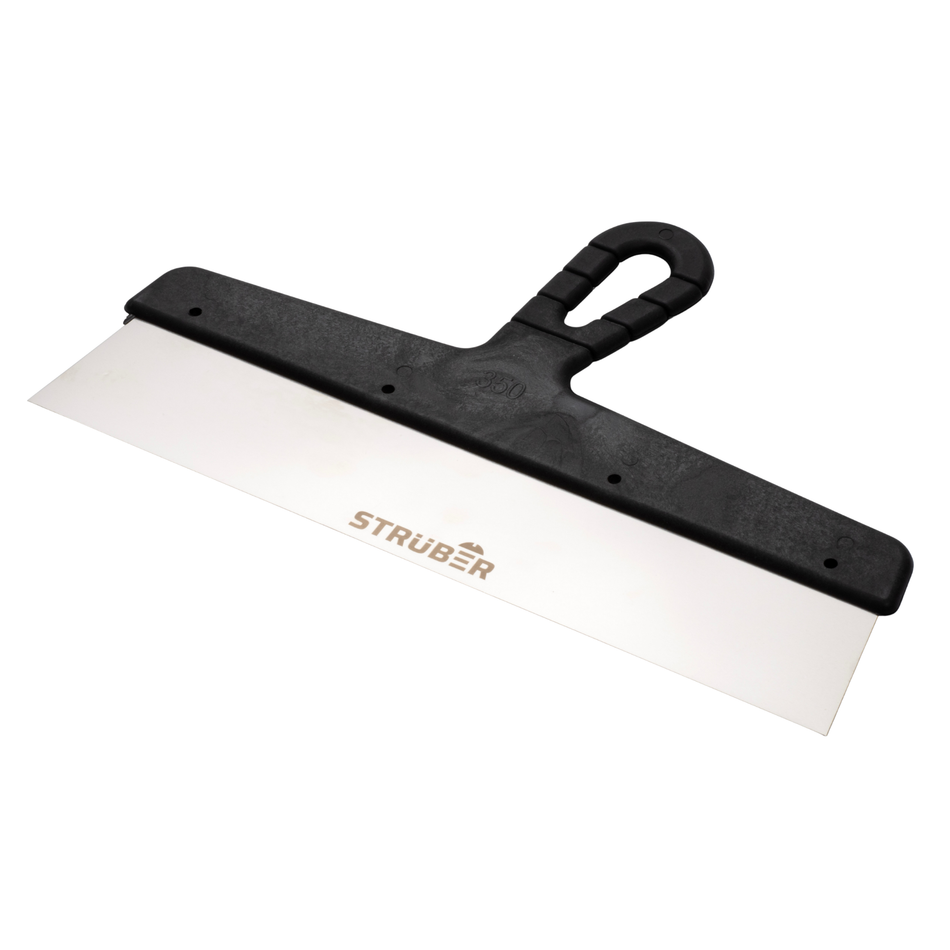 STRÜBER Flächenspachtel 350mm - Fassadenspachtel mit Edelstahlblatt und Kunststoffgriff