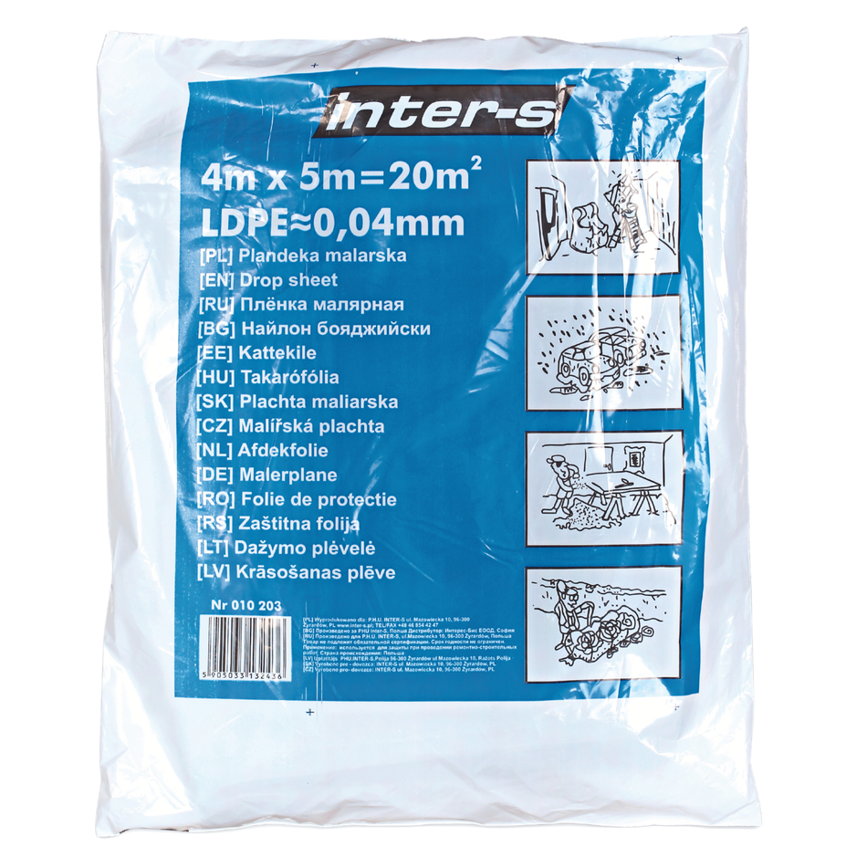 Malerschutzfolie 4x5m / LDPE / 40 my