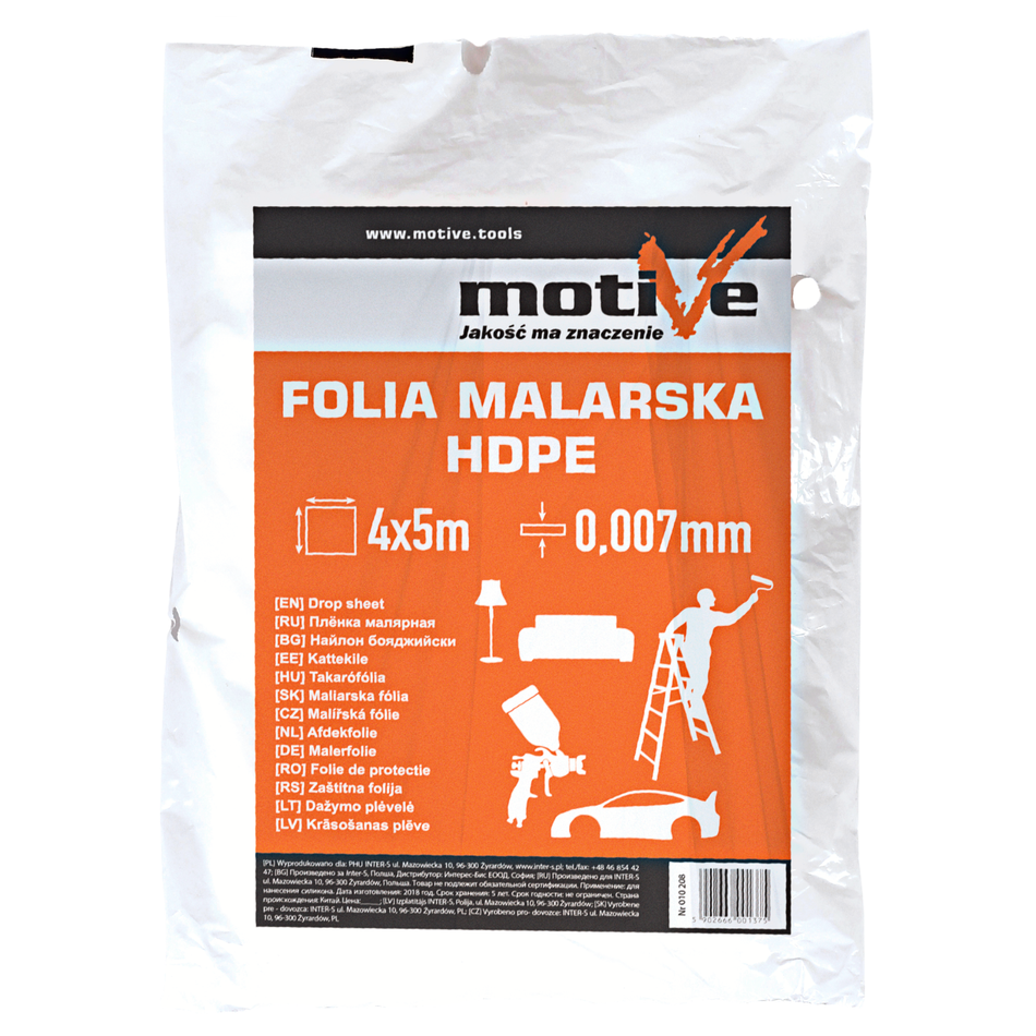 Malerschutzfolie 4x5m / HDPE / 7 my