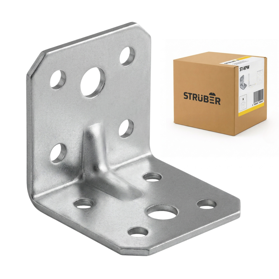 STRÜBER Winkelverbinder mit Sicke 40x40x40 mm / 10 Stück