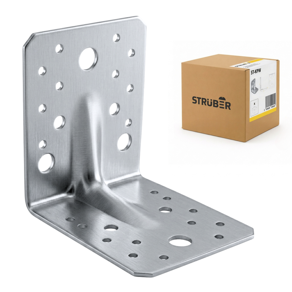 STRÜBER Winkelverbinder mit Sicke 105x105x90 mm / 10 Stück