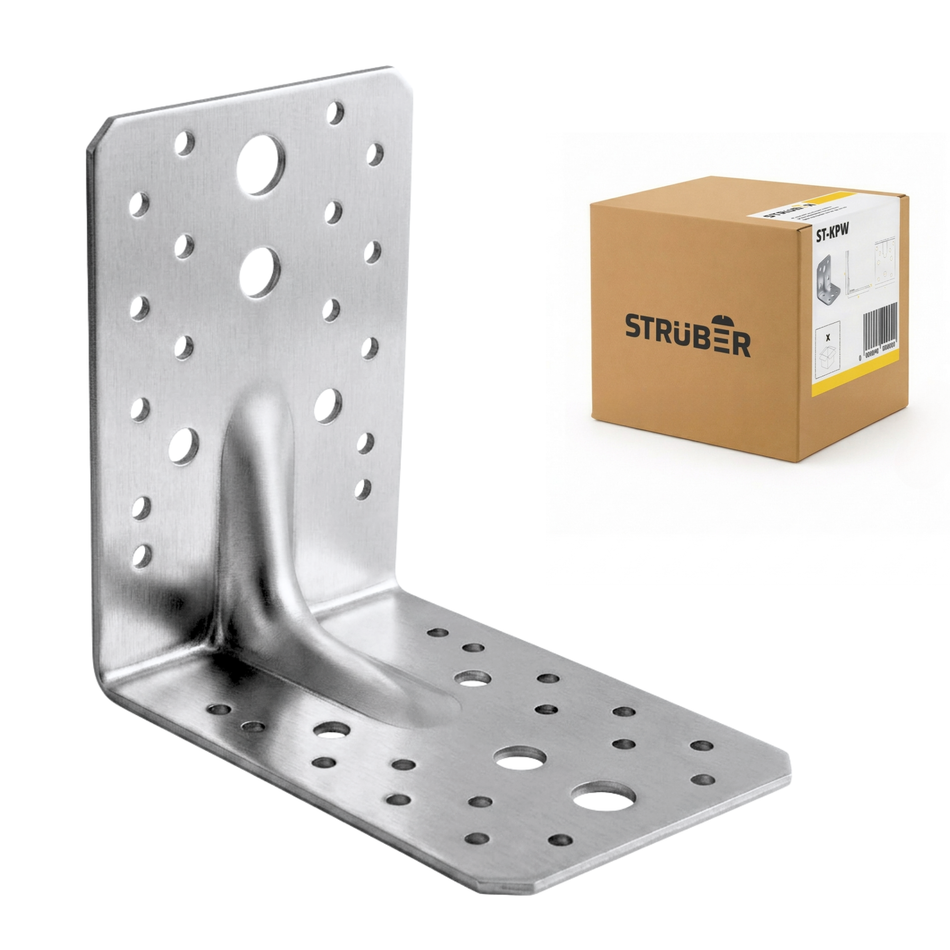 STRÜBER Winkelverbinder mit Sicke 125x125x90 mm / 10 Stück