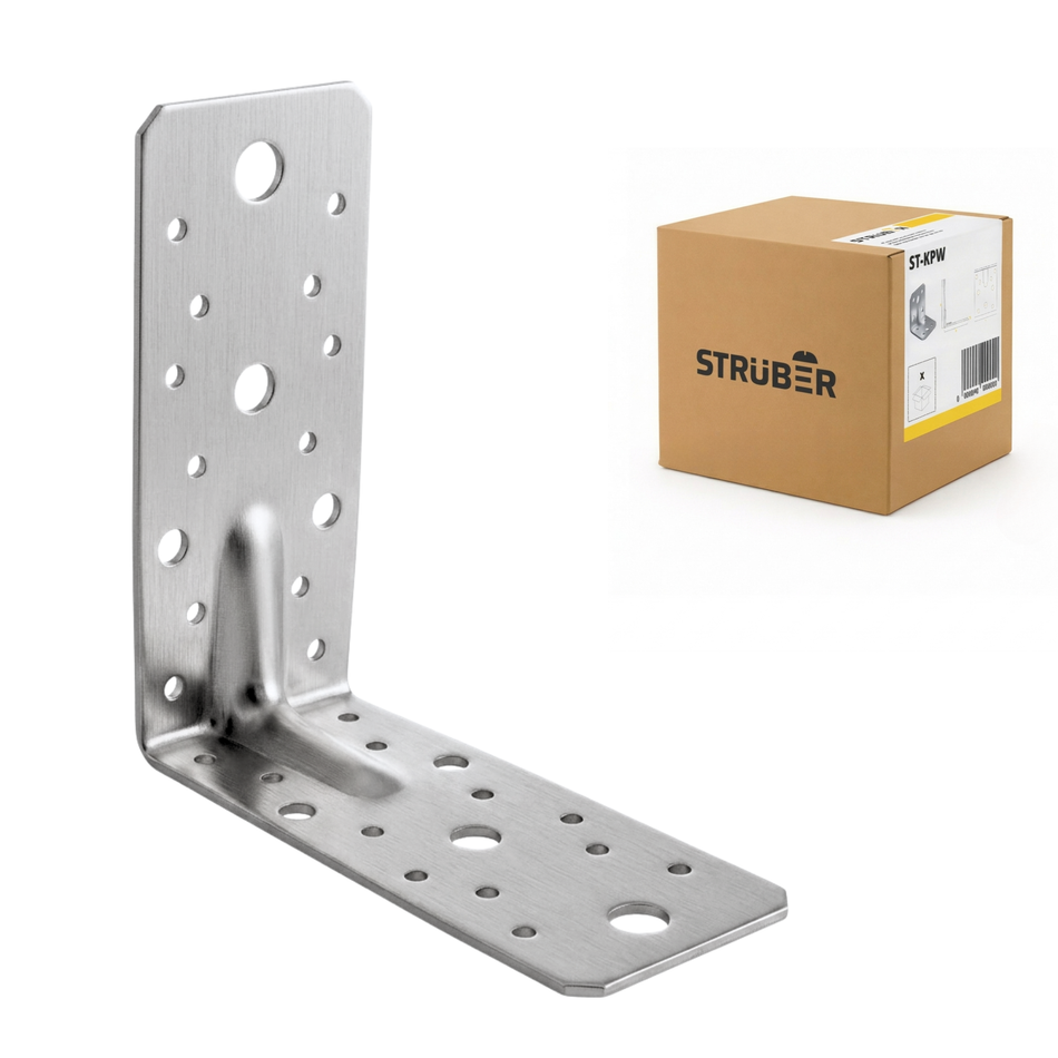 STRÜBER Winkelverbinder mit Sicke 150x150x65 mm / 10 Stück