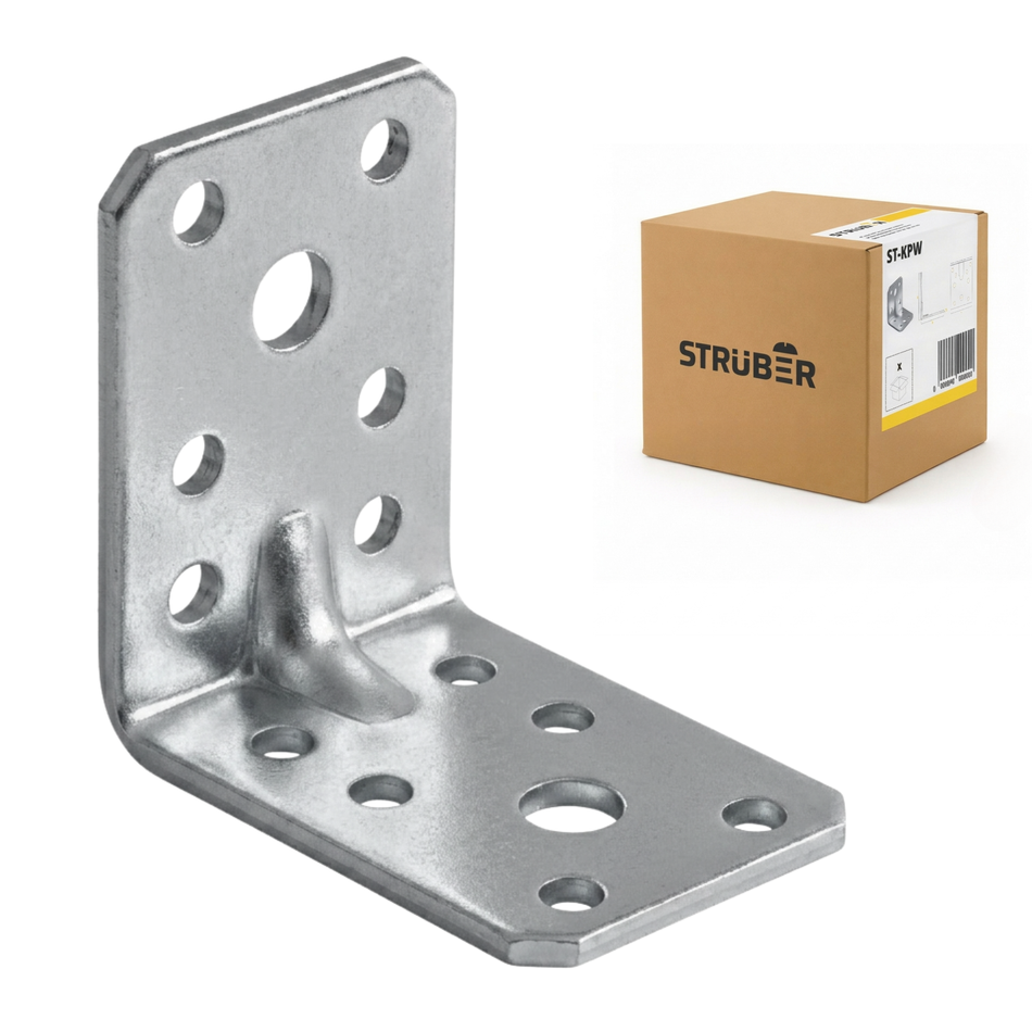 STRÜBER Winkelverbinder mit Sicke 50x50x35 mm / 10 Stück