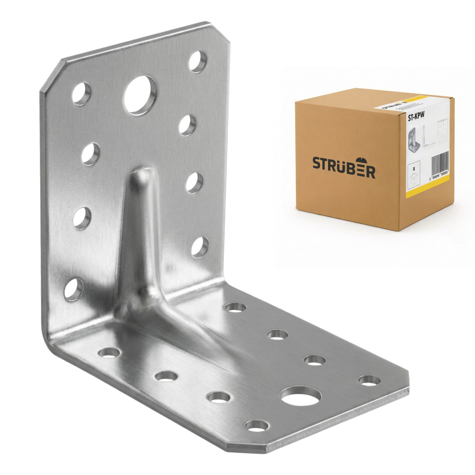 STRÜBER Winkelverbinder mit Sicke 70x70x55 mm / 10 Stück