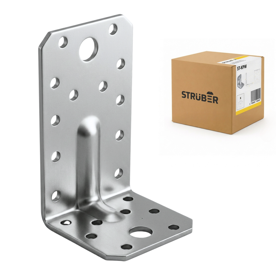 STRÜBER Winkelverbinder mit Sicke 90x50x55 mm / 10 Stück