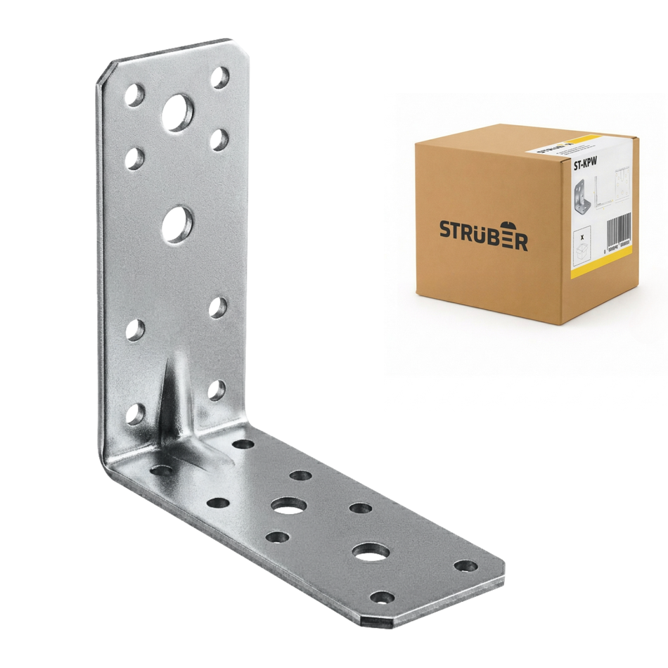 STRÜBER Winkelverbinder mit Sicke 90x90x40 mm / 10 Stück