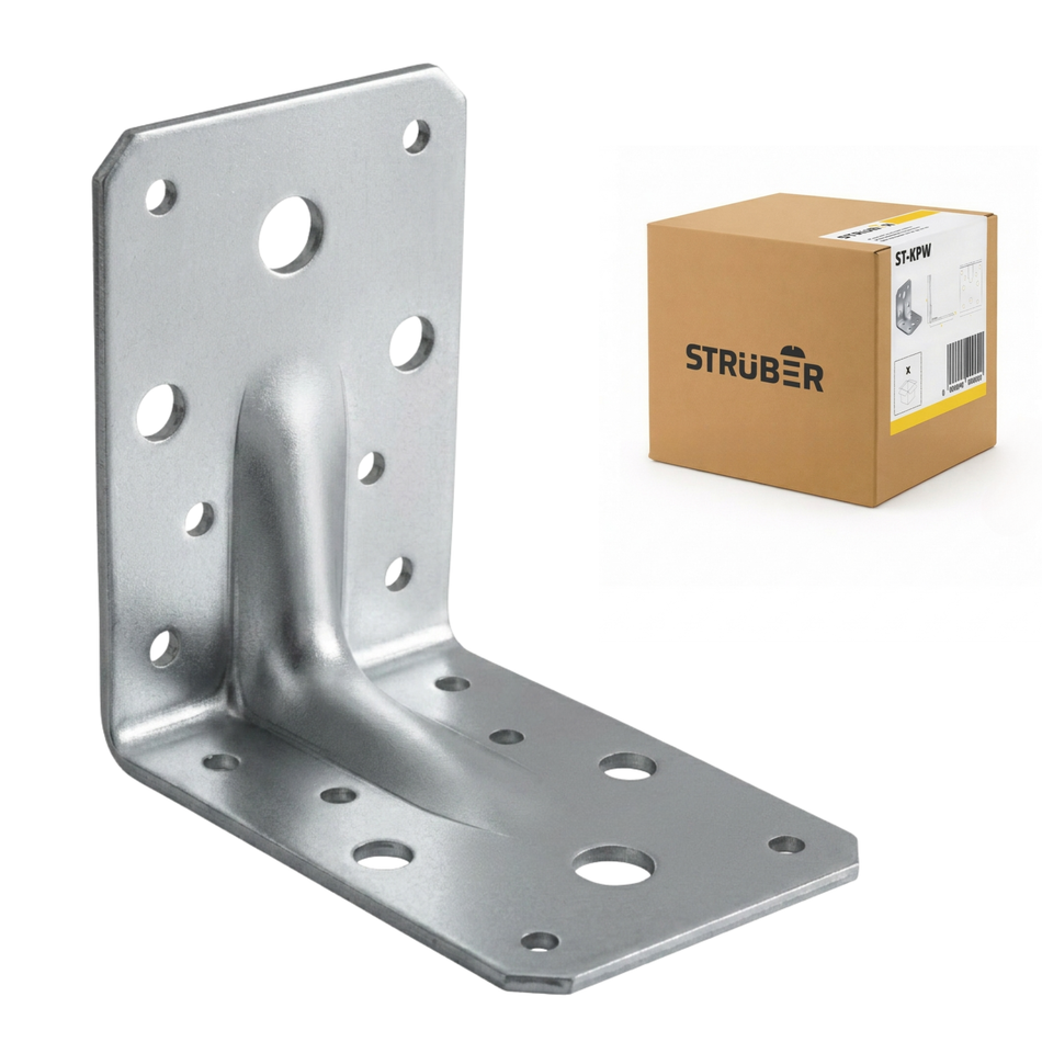 STRÜBER Winkelverbinder mit Sicke 90x90x65 mm / 10 Stück