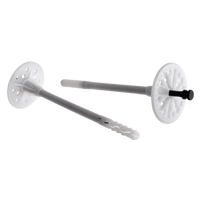 KLIMAS Dämmstoffdübel 10x220mm / 100 Stk. - Tellerdübel aus Nylon mit Kunststoffnagel - Schlagdübel für WDVS - Thermodübel für Styropor EPS