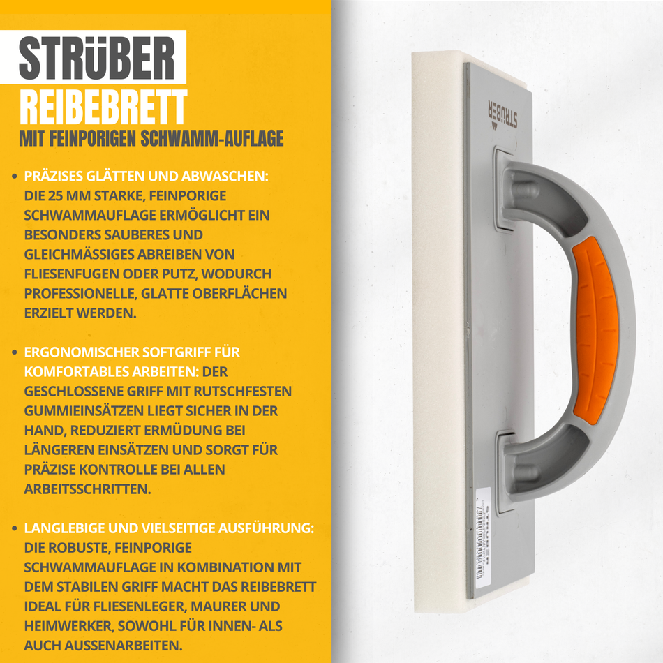 Reibebrett mit feinporigen Schwamm-Auflage