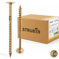 STRÜBER Tellerkopfschrauben 8x200 mm / 50 Stk. - Holzschrauben mit Torx-Antrieb - Gelb verzinkte Konstruktionsschrauben