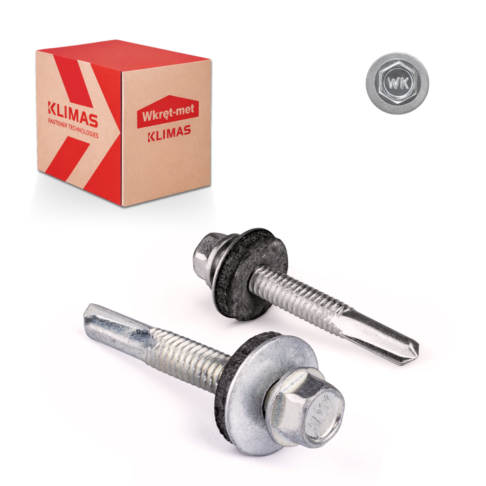 Blechschrauben 5,5 x 32 mm / 250 Stk. - Selbstbohrende Bohrschrauben mit Dichtscheibe