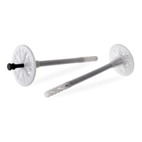 KLIMAS Dämmstoffdübel 10x220mm / 100 Stk. - Tellerdübel aus Nylon mit Kunststoffnagel - Schlagdübel für WDVS - Thermodübel für Styropor EPS